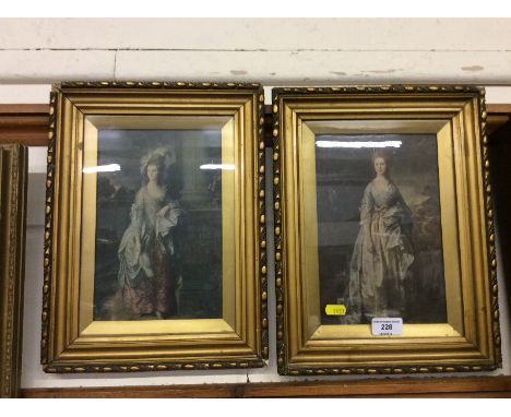 A  pair of gilt framed coloured portrait prints