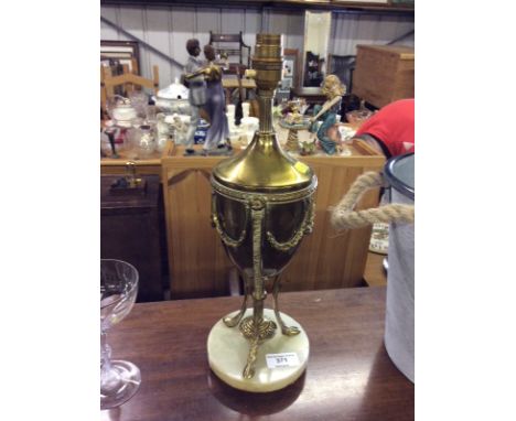 A brass and onyx table lamp 