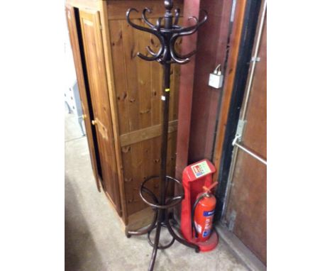A bentwood hat and coat stand