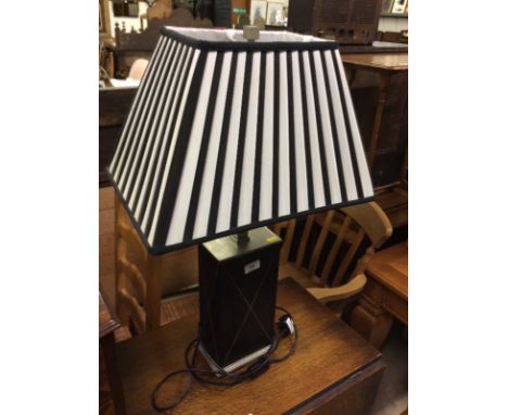 An Art Deco style leather table lamp and shade 