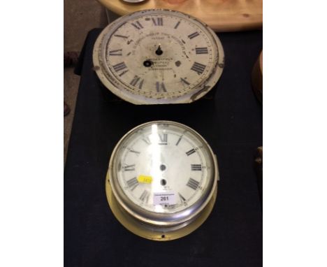 A Gledhill-Brook time recorder with fusee movement together with a brass cased ship's clock