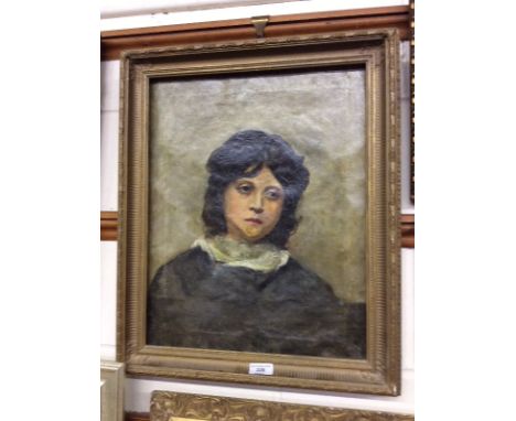 An English school oil on canvas portrait study