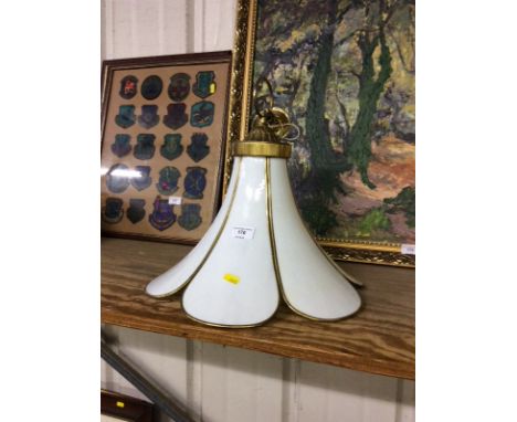 A brass light fitting