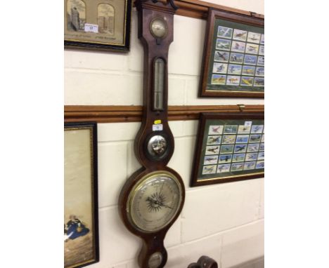 A 19th Century mahogany and satinwood inlaid banjo barometer
