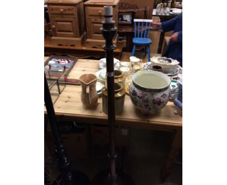A mahogany standard lamp
