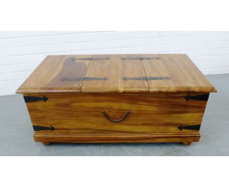 A hardwood storage  trunk, 46 x 112cm 