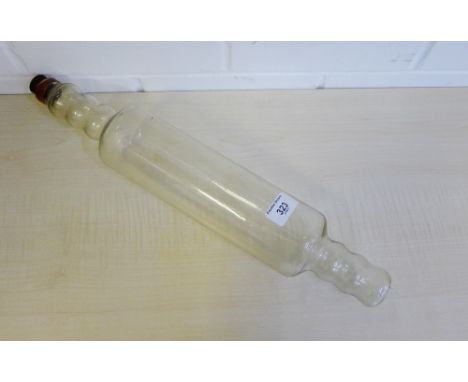 A hollow glass rolling pin