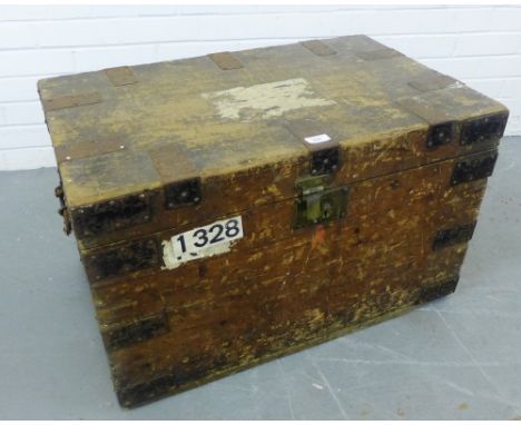 An iron bound silver trunk / chest 48 x 76cm