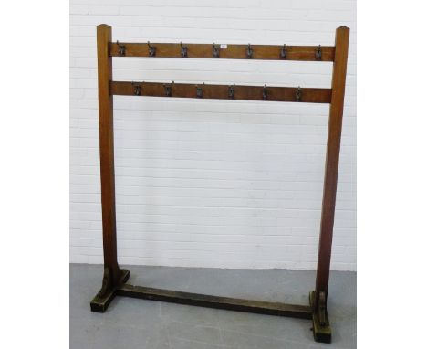 A vintage floor standing coat & hat stand, 186 x 152cm