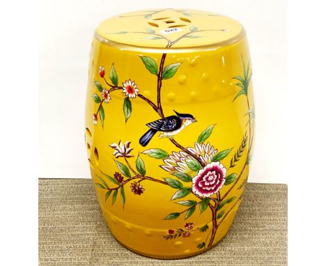 A Chinese ceramic garden stool, Dia. 34cm H. 46cm.