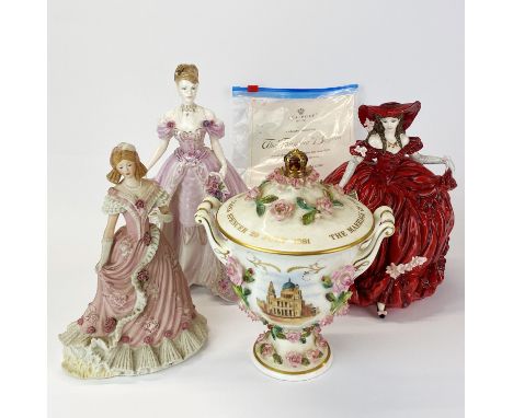 A limited edition Coalport figure 'The fairy-tale begins' with a further Coalport figure 'Scarlett', a Wedgwood limited editi