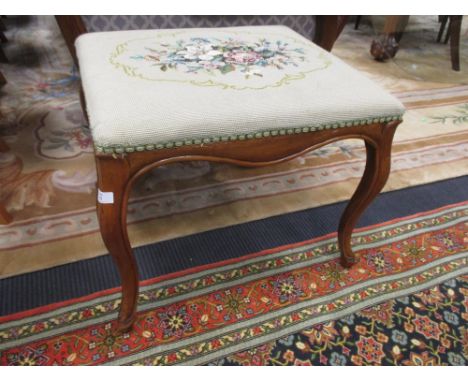 A Victorian tapestry upholstered seat stool and two similar stools (3)  
