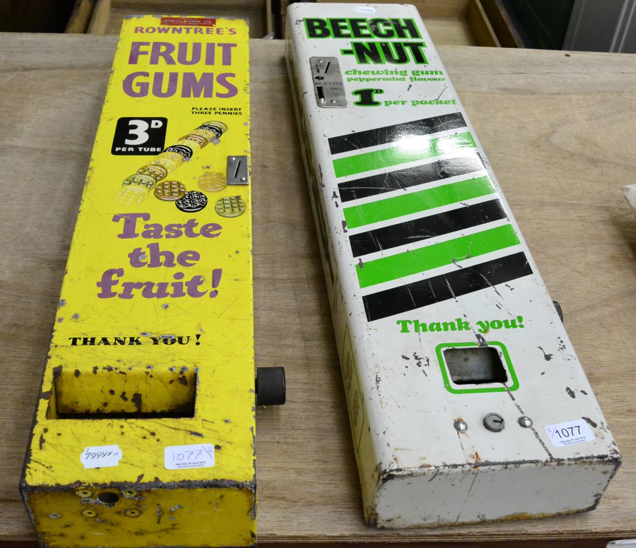 Two vending machines for BeechNut and Rowntrees Fruit Gums
