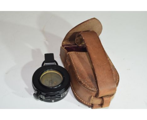 Cooke Troughton &amp; Simms compass in leather case, likely early 20th century manufacture, possibly military issue, compass 