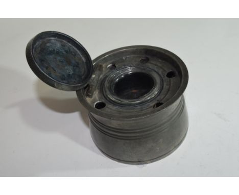 Victorian metal inkwell, the base marked "V&amp;R"
