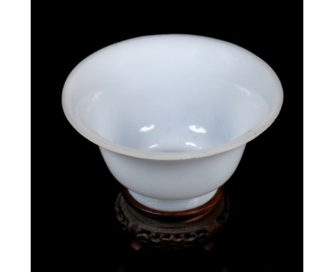 A Beijing opaline white glass bowl and cover 19th Century 11cm Provenance:  Bought in the first half of last century by the p