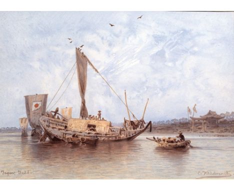 After E. Hildebrandt  Jeddo Japan, chromolithograph 26.5cm x 38cm and after James Atkinson, lithograph from sketches in Afgha