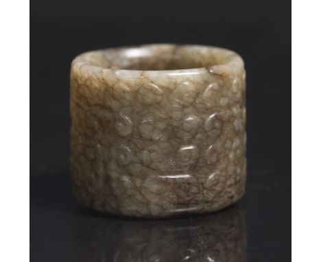 A Chinese jade archer's thumb ring 18th/19th Century From a private Oxfordshire collection.