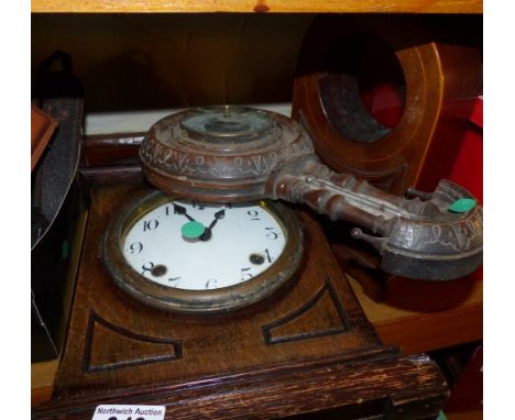 Chiming mantel clock and a barometer A/F