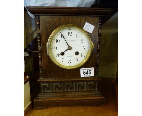 Goldsmith & Silversmith Co oak chiming mantel clock