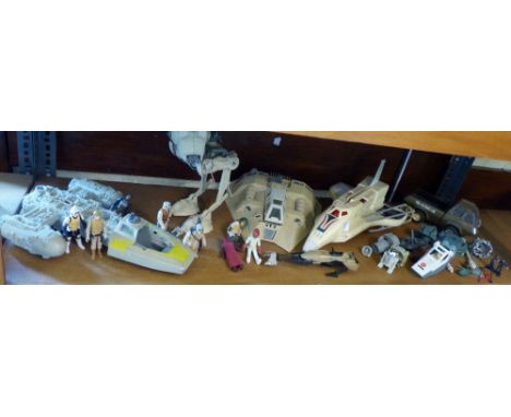 Lucas Films Ltd Star Wars toys including Return of the Jedi Speeder Bike, Y~Wing, Scout Walker, Empire Strikes Back Snowspeed