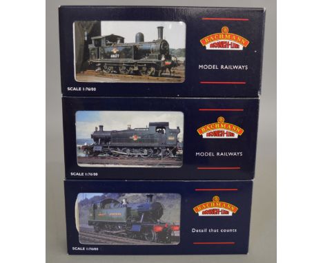 OO Gauge. 3 boxed Bachmann Tank Locomotives including 32-137 4575 Prairie, 32-125 45XX 4566 BR lined green and 31-058 J72 '68