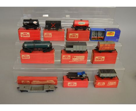 OO Gauge. 8 boxed Hornby Dublo Wagons including 4685 Caustic Liquor Bogie Wagon, 4313 Gunpowder Van and two Tank Wagons - 467