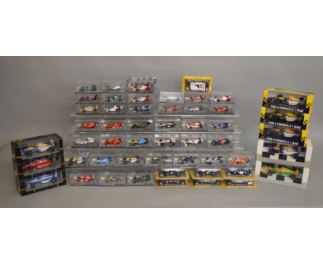 8 Onyx Racing Car models in 1:24 scale, all appear G+/VG boxed, together with 44 diecast model racing cars, in 1:43 scale, fr