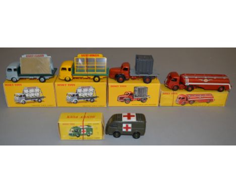 5 boxed French Dinky Toys four of which are housed in reproduction boxes including two versions of the 33C Mirotier Simca Car