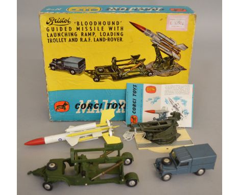 A boxed Corgi Toys Gift Set 4 Bristol Bloodhound Guided Missile with Launching Ramp, Loading Trolley and RAF Land Rover. Cont