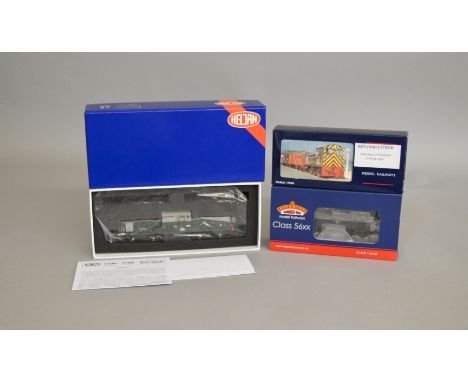 OO Gauge. A boxed Heljan 17001 Clayton Locomotive D8568 BR Green with small yellow panels together with two boxed Bachmann Lo