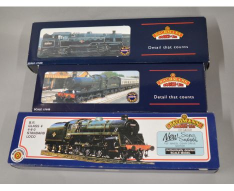 OO Gauge. 3 boxed Bachmann Locomotives, 32-302 2251 Collett Goods 2227&nbsp; BR lined green L/Crest, 31-105 BR Class 4 4-6-0 