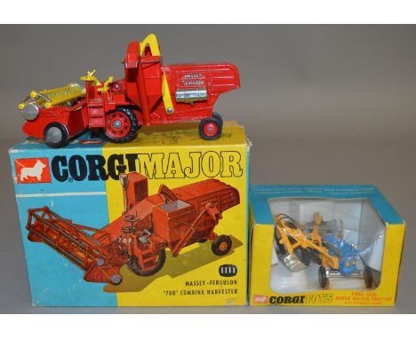 2 boxed Corgi Toys agricultural models, 1111 massey Ferguson '780' Combine Harvester, G+ in G lidded box with one internal pa