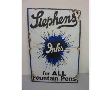 Advertising - original 'Stephens Ink' enamel sign H76.5cm