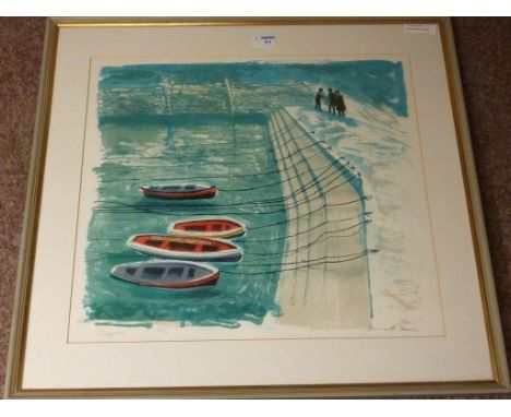 'Quayside', Bernard Cheese (British 1925-2013) limited edition lithograph signed titled and numbered 8/10 in pencil 49cm x 54