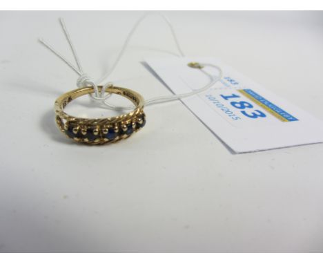 Five stone sapphire ring hallmarked 9ct