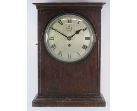 S.M & Co. (Stockall Marples and Co) R.A.F. chain fusee driven mantel clock in oak architectural case, movement stamped 1939, 