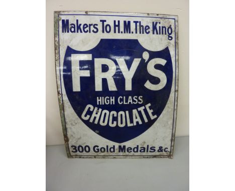 Advertising - original Fry's 'High Class Chocolate' enamel sign H79.5cm 
