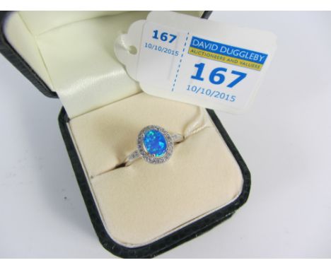 Opal dress ring stamped 925