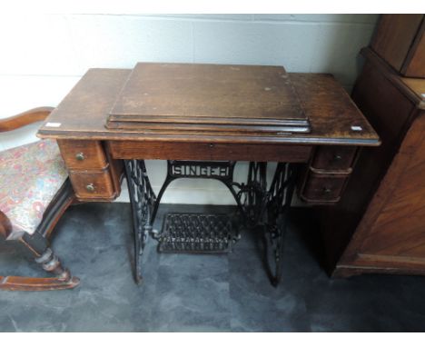 A vintage singer sewing machine