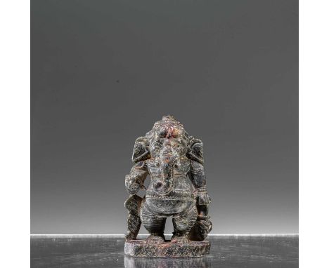 Dimension: Height 9,5 cm ; Wide 6 cm ; Depth 3,5 cmWeight: 189,5 grams  Ganesha standing with two arms , the left hand restin