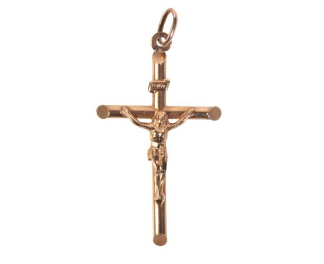 A 9CT GOLD CRUCIFIX PENDANTmeasuring approx. 4.5 x 2.7cm, stamped '375' (c.2.6g gross weight)