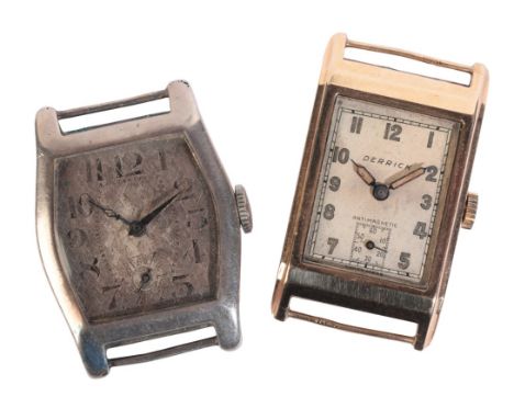 DERRICK: A GENTLEMAN'S 9CT GOLD WRISTWATCHwith manual wind movement, the cream dial with subsidiary seconds dial, luminous Ar