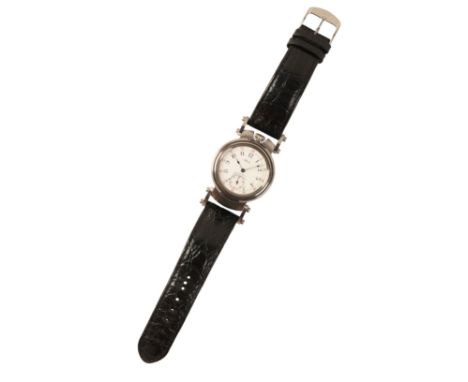 PATEK PHILIPPE: A GENTLEMAN'S STAINLESS STEEL POCKET WATCH/WRISTWATCHby Carl Luckoff of Germany, with manual wind movement, t