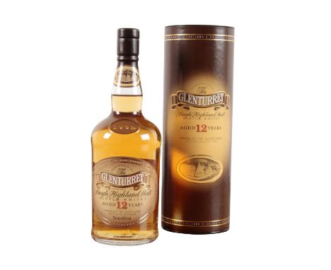 THE GLENTURRET 12 YEAR OLD SINGLE MALT SCOTCH WHISKYcirca 1990s, 75cl, with gift tin