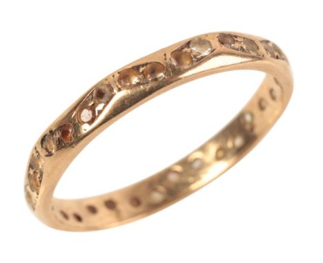 A 9CT GOLD GEM SET ETERNITY RINGhallmarked '9ct', ring size P (c.1.83g gross weight)