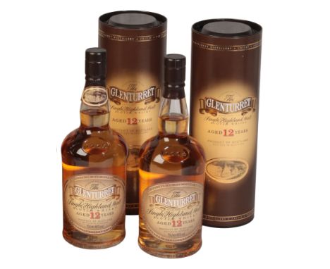 THE GLENTURRET 12 YEAR OLD SINGLE MALT SCOTCH WHISKY circa 1990s, 75cl, with gift tin; and three other similar (4)