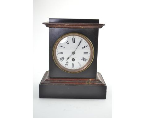C19 marble mantle clock, by Richard & Co, Paris & London. W22cm H26cm D14cmChipped/damaged top right corner 