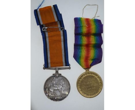 Pair of WWI medals; George V War Medal and Victory Medal awarded to 216191 GNR. R. Bratchley 