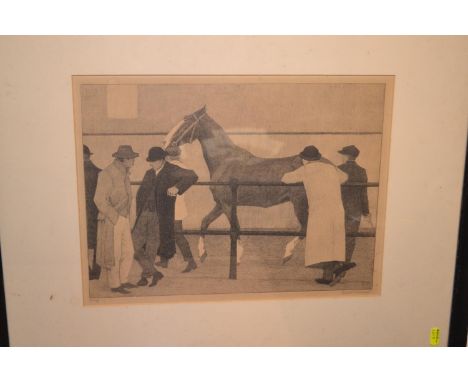 Robert Polhill Bevan (5 August 1865 - 8 July 1925) British painter, draughtsman and lithographer, 'The Horse Dealers', lithog